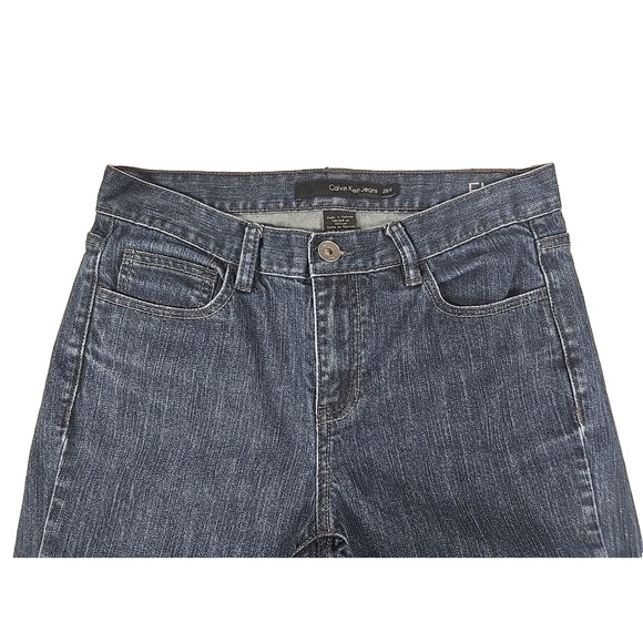 Calvin Klein Jeans Womens Denim Flare Dark Wash Bling Sequined Back Size 28/6 - Picture 4 of 12